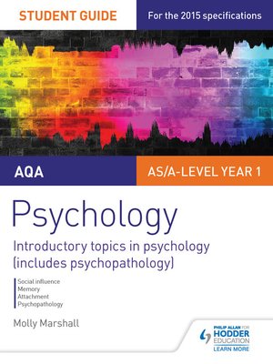 cover image of AQA Psychology Student Guide 1, Introductory topics in psychology (includes psychopathology)